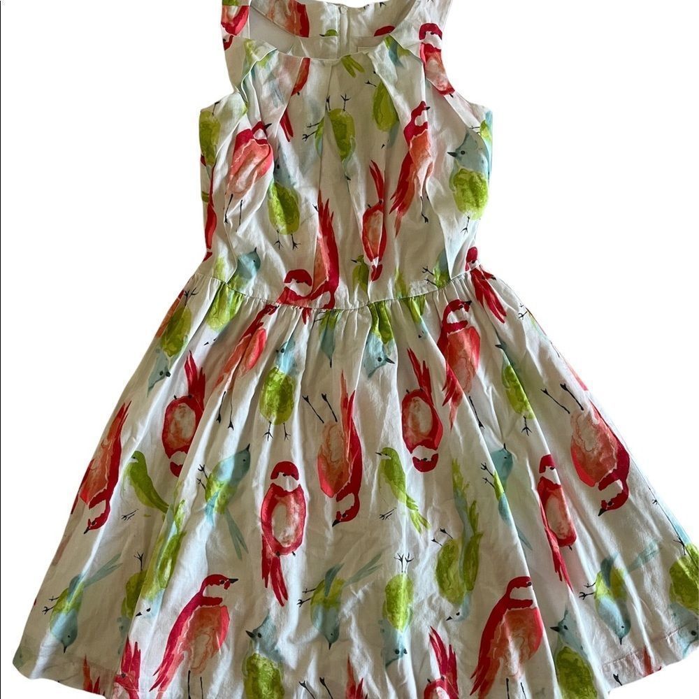 Girl's CRAZY 8 PLEATED SPRING BIRD dress size 14 in excellent shape!